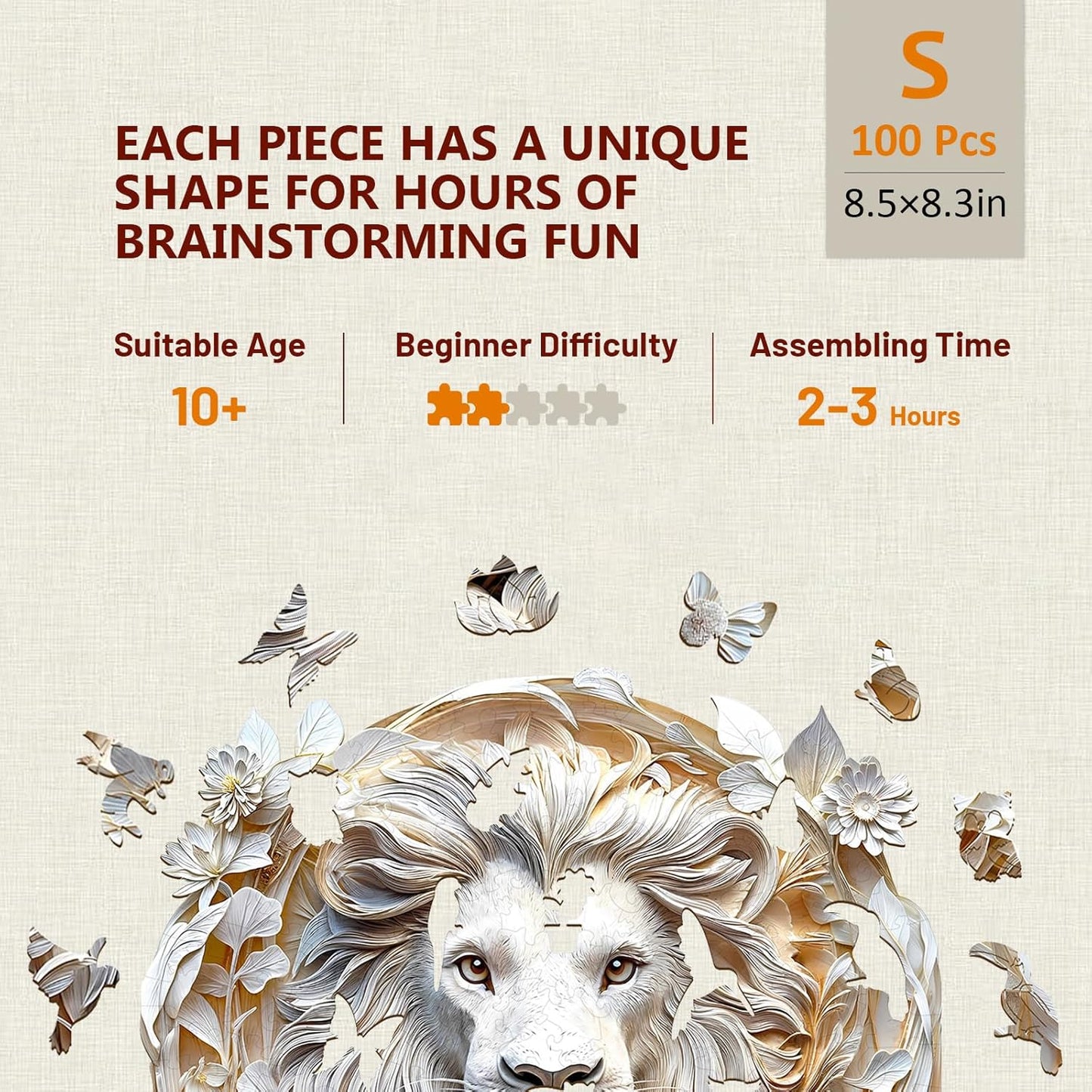 🦁3D Lion Wooden Jigsaw Puzzle