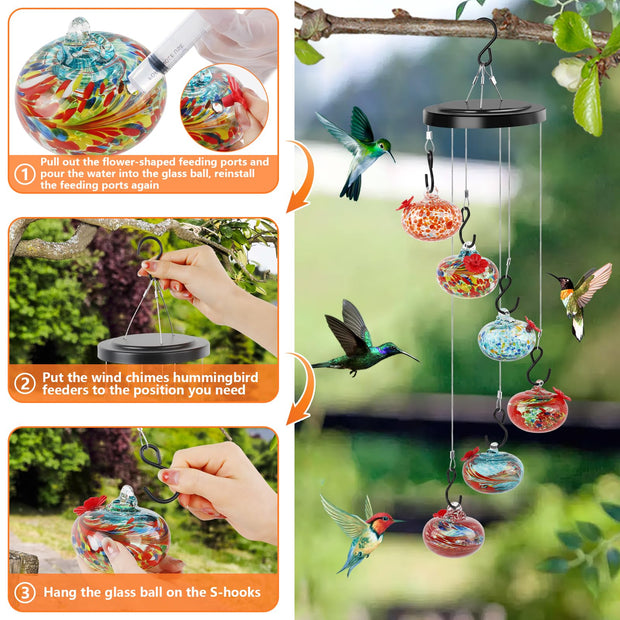 Shirem Wind Chime Hummingbird Feeder